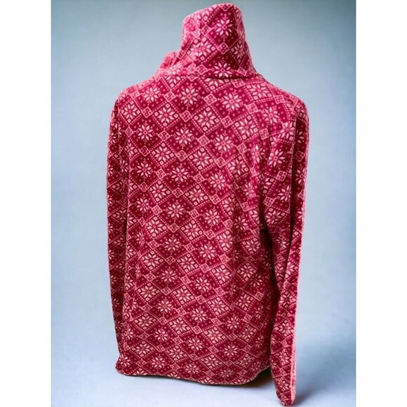 Kim Rogers ladies petite pullover pink turtleneck fleece top fair isle NEW PL - Picture 7 of 10